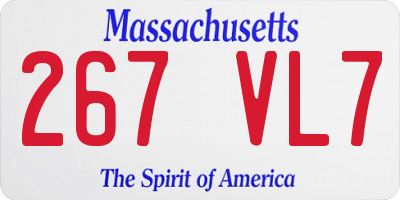 MA license plate 267VL7