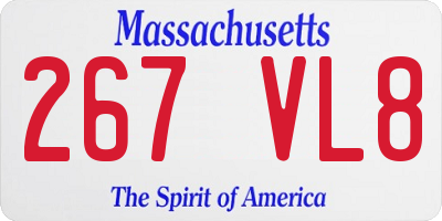 MA license plate 267VL8