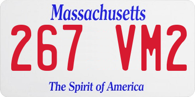 MA license plate 267VM2