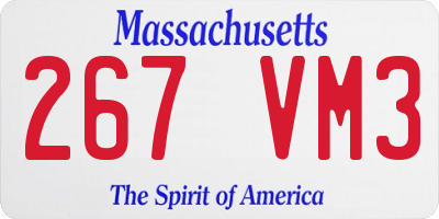 MA license plate 267VM3