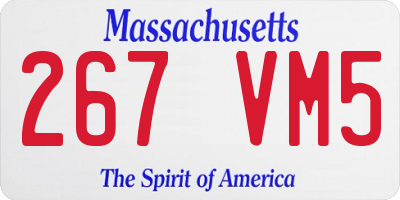 MA license plate 267VM5