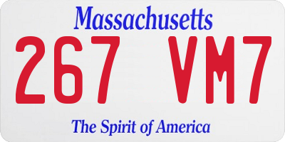 MA license plate 267VM7