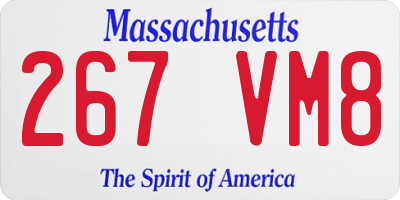 MA license plate 267VM8