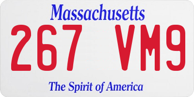 MA license plate 267VM9