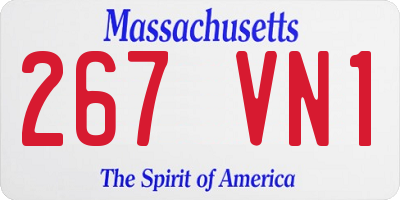 MA license plate 267VN1