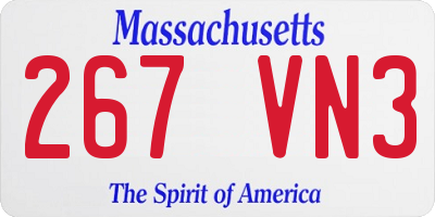 MA license plate 267VN3