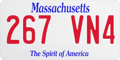 MA license plate 267VN4