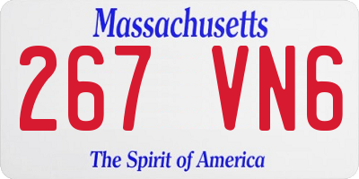 MA license plate 267VN6