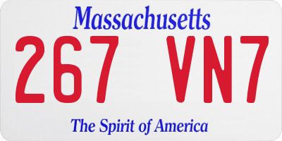 MA license plate 267VN7