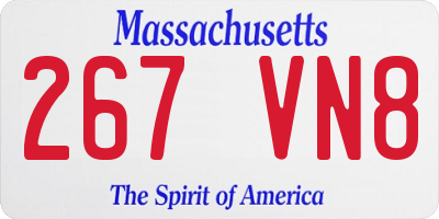 MA license plate 267VN8