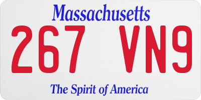MA license plate 267VN9
