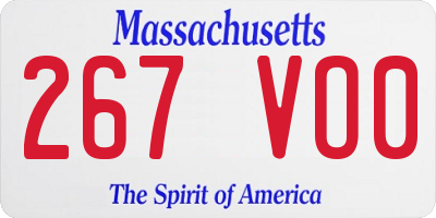 MA license plate 267VO0
