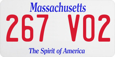 MA license plate 267VO2