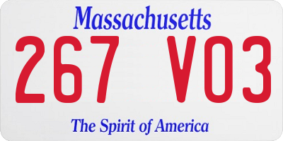 MA license plate 267VO3