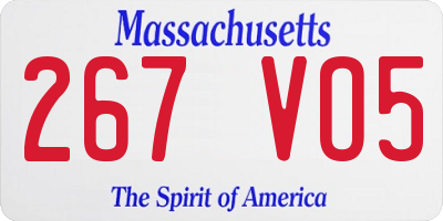 MA license plate 267VO5