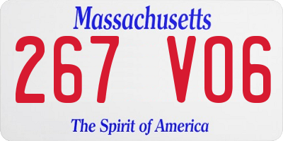 MA license plate 267VO6