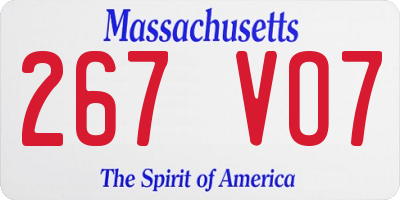 MA license plate 267VO7