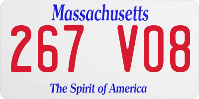 MA license plate 267VO8