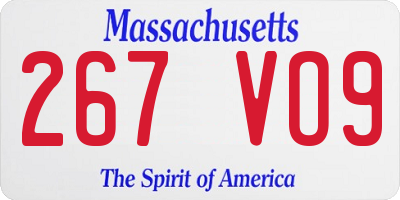 MA license plate 267VO9
