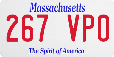 MA license plate 267VP0
