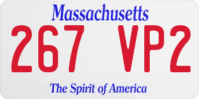 MA license plate 267VP2