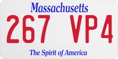 MA license plate 267VP4