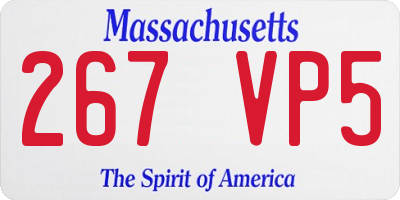 MA license plate 267VP5