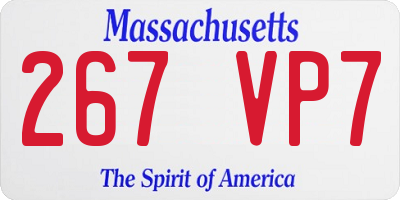 MA license plate 267VP7