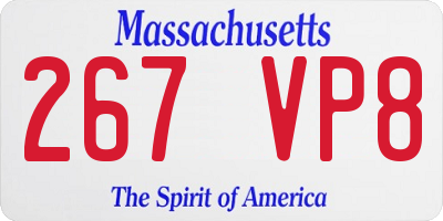 MA license plate 267VP8