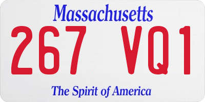MA license plate 267VQ1