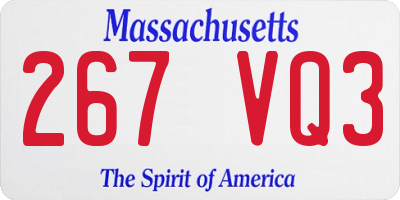 MA license plate 267VQ3
