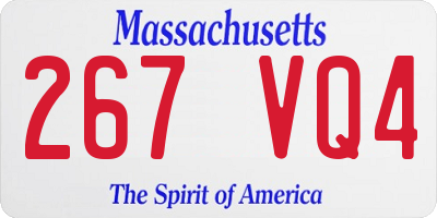 MA license plate 267VQ4