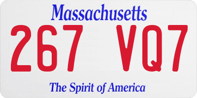 MA license plate 267VQ7