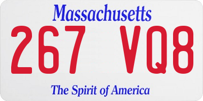 MA license plate 267VQ8