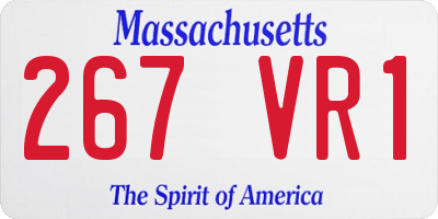 MA license plate 267VR1