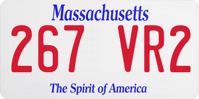 MA license plate 267VR2