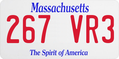 MA license plate 267VR3