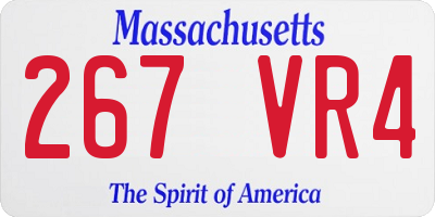 MA license plate 267VR4