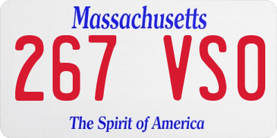 MA license plate 267VS0