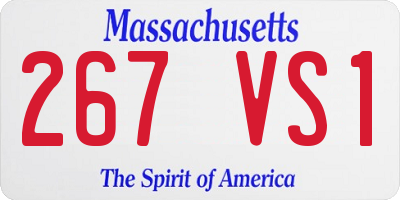 MA license plate 267VS1