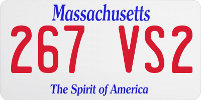 MA license plate 267VS2