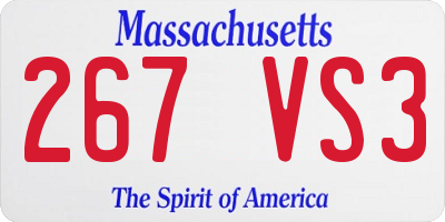 MA license plate 267VS3