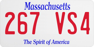 MA license plate 267VS4