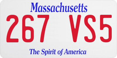 MA license plate 267VS5