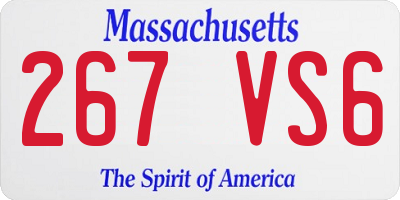 MA license plate 267VS6