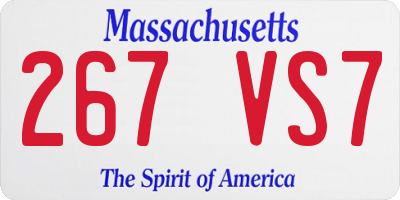 MA license plate 267VS7