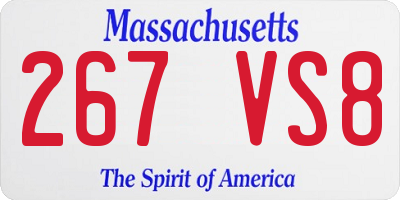 MA license plate 267VS8