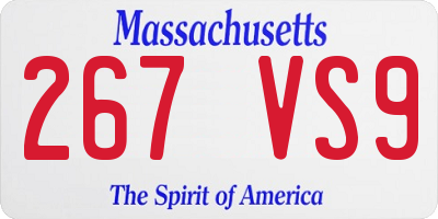 MA license plate 267VS9