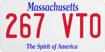 MA license plate 267VT0
