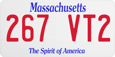 MA license plate 267VT2